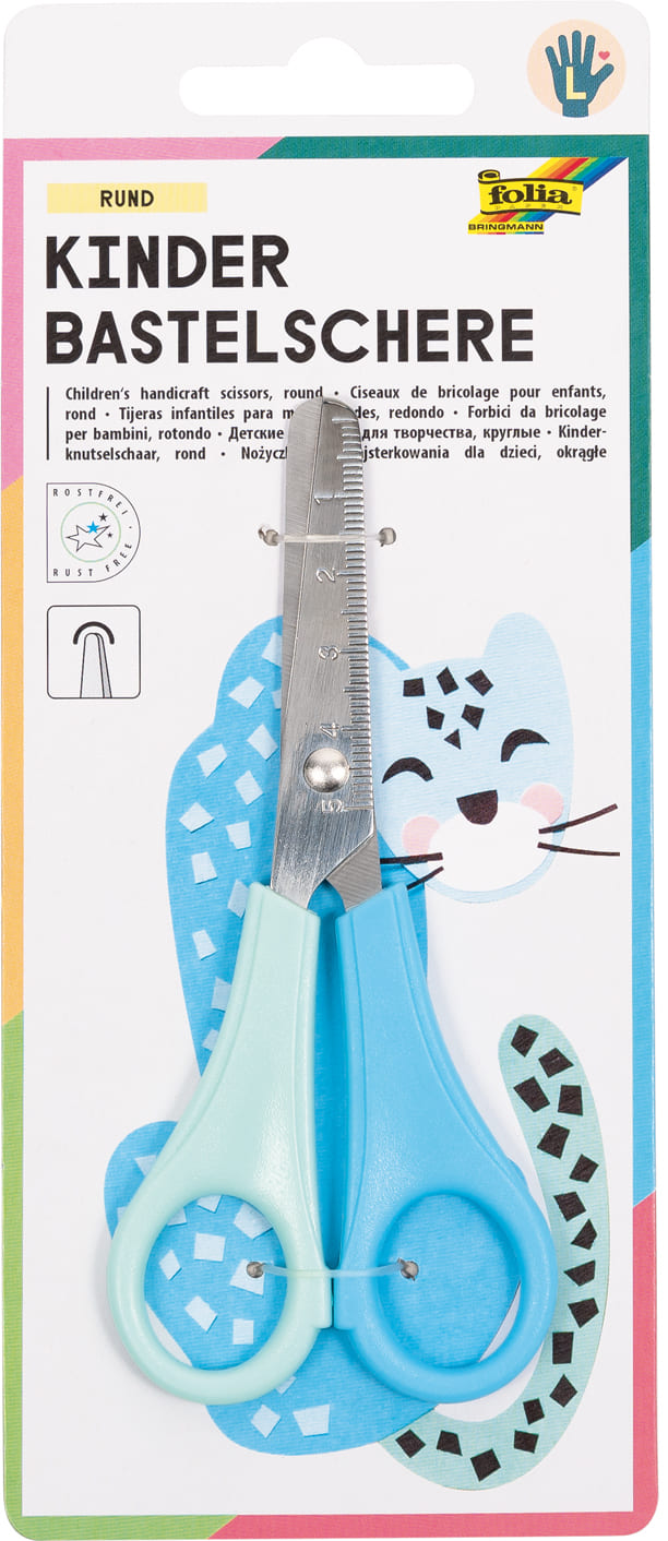 Dětské nůžky - kulaté - 13,5 cm - pro leváky - bezpečné