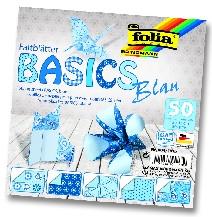 Origami papír Basics modrý 80g/m2 