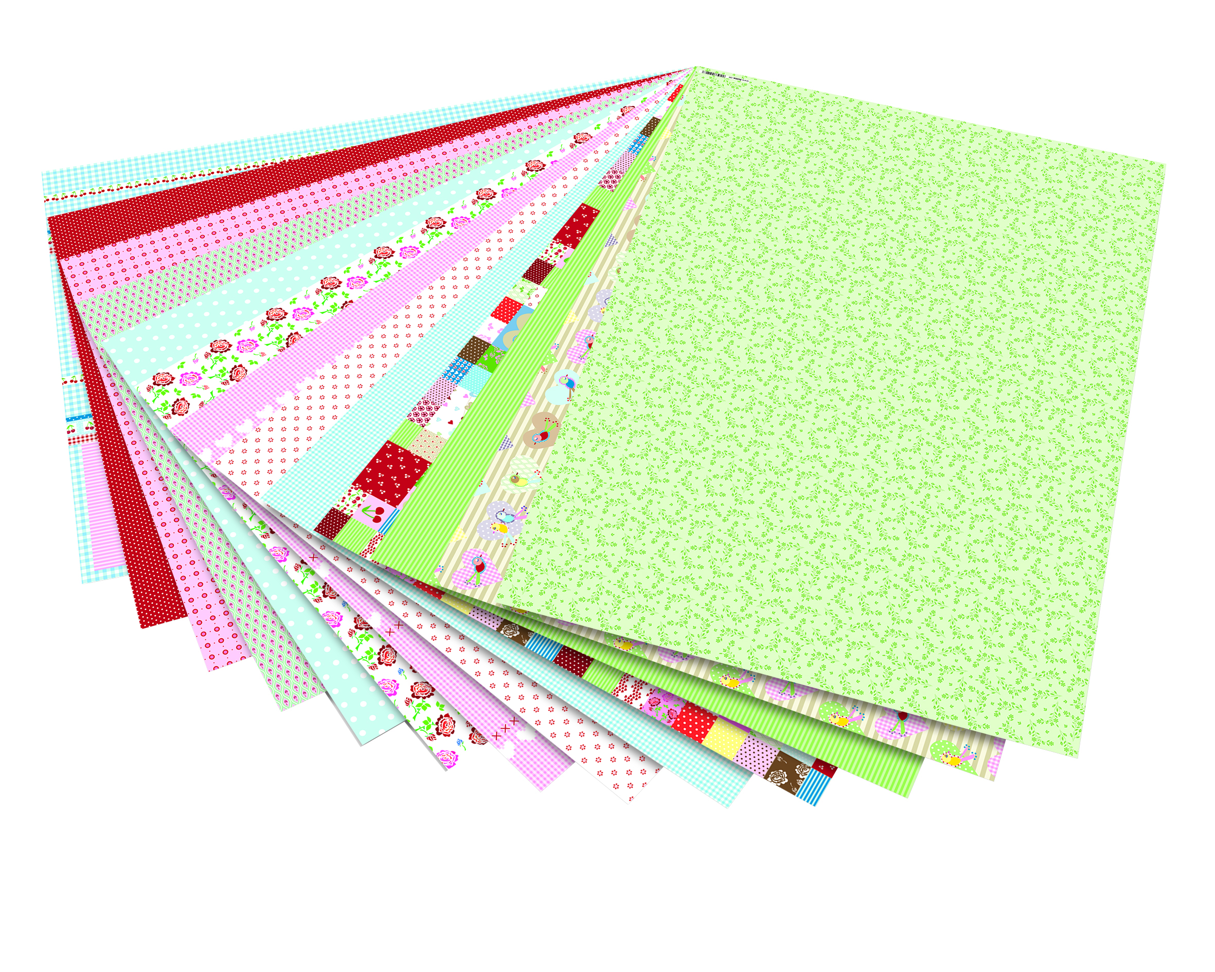 Karton s motivem léto - 270g/m2 - 13 archů formátu - 50x 70 cm - 13 motivů