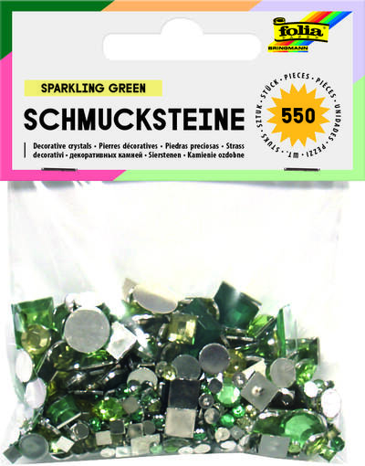 Ozdobné kamínky - krystalky - 550 ks –  zelené - pro kreativní použití