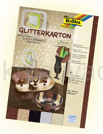 Karton se třpytkami - 300 g/m3 - classic
