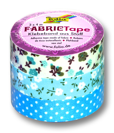Fabric Tape - modrá - 3 roličky