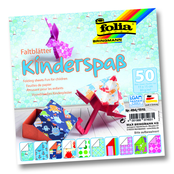 Origami papíry "Dětské" - 80 g/m2 - 15 x 15 cm