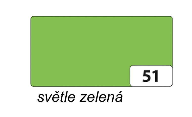 Barevný karton 220g/m2 o rozměru 50x70 cm - SVĚTLE ZELENÁ
