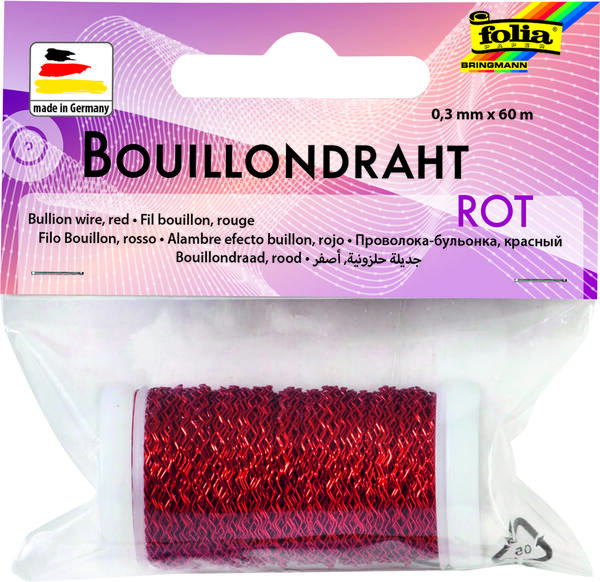 Spirálový drátek 0,3 mm × 60 m – pro šperky a dekorace, červený