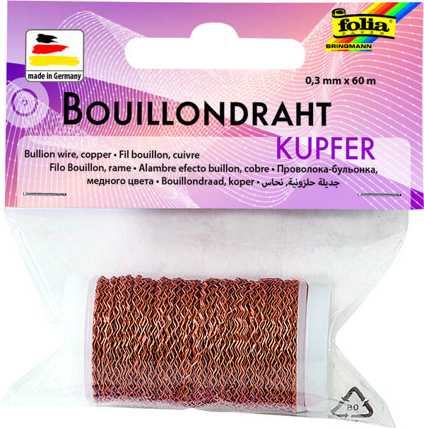 Spirálový drátek 0,3 mm × 60 m – pro šperky a dekorace, měděný