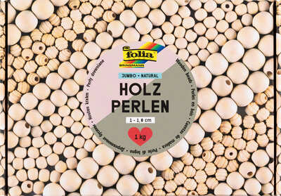DŘEVĚNÉ KORÁLKY - VELKÝ BOX - 1 KG - natural