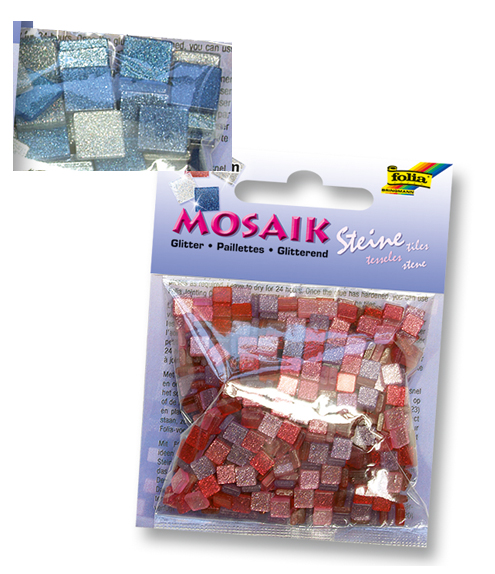 Mozaikové kamínky se třpytkami 5x5 mm. 700 kusů