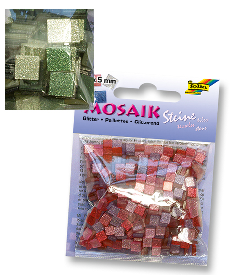 Mozaikové kamínky se třpytkami 5x5 mm. 700 kusů