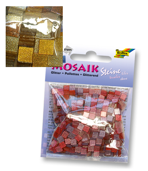 Mozaikové kamínky se třpytkami 5x5 mm. 700 kusů