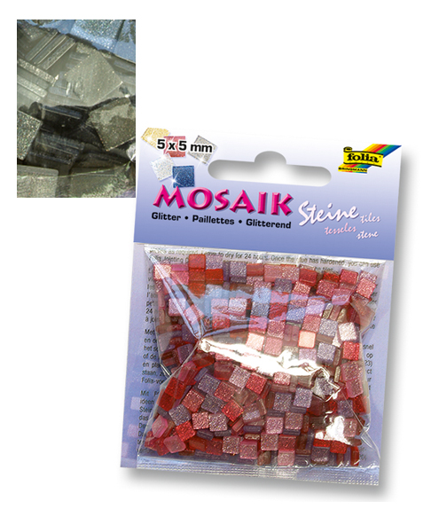 Mozaikové kamínky se třpytkami 5x5 mm. 700 kusů