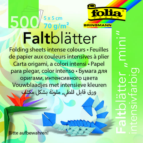Origami papír 5 × 5 cm – velké balení (500 archů, 10 barev)