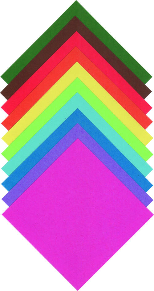 Origami papír 12 × 12 cm – velké balení (500 archů, 10 barev)