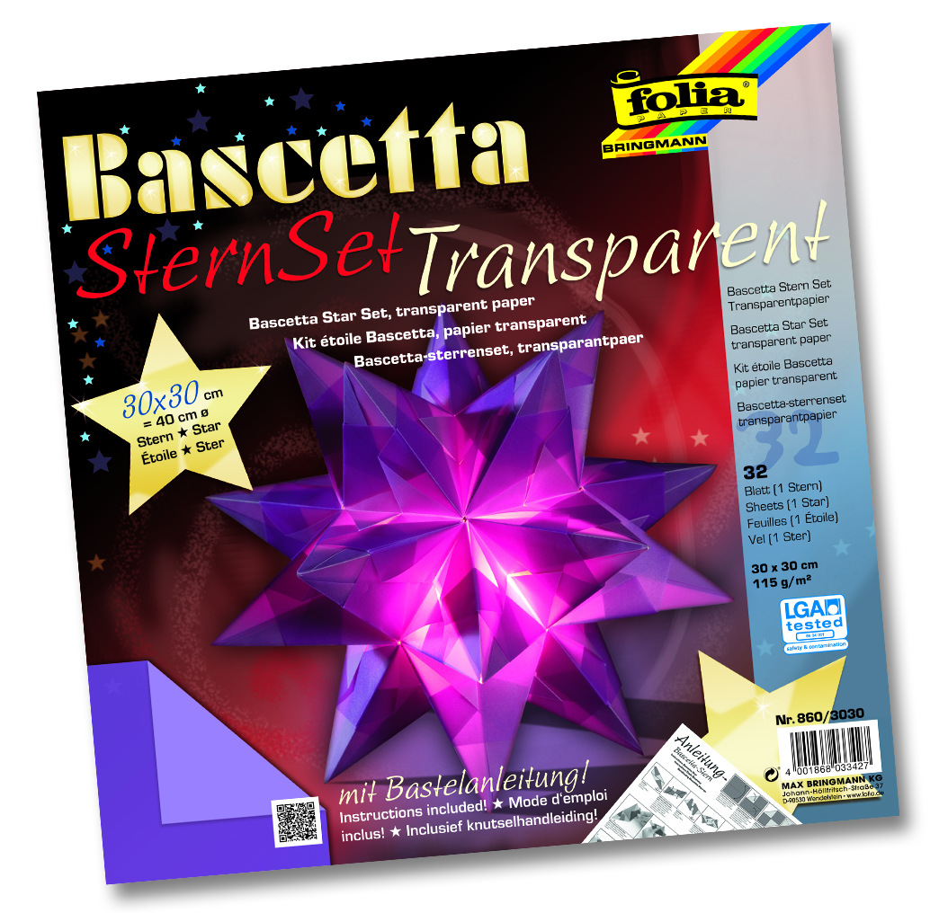 Origami hvězda Bascetta 30 listů 30x30 cm