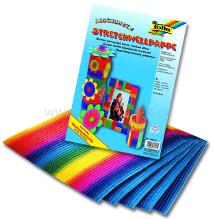 Strečový vlnitý papír - oboustranně barevný - 24 x 35 cm