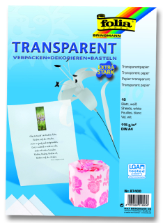 Transparent papír -  115 g/m2 - DIN A4 - 10 listů - bílá