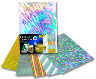 Holografický karton - 230 g/m2 - jednostranný, 25 x 35 cm, 5 listů v 5 motivech