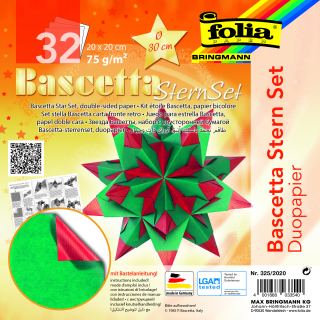 Origami hvězdy Bascetta - 75g/m² dvojbarevná