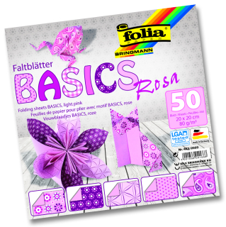 Origami papír Basics růžový 80g/m2 