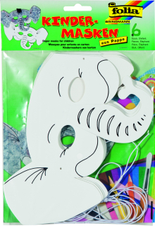 Papírové masky pro následnou dekoraci s motivem slona