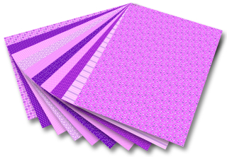 Karton s motivem - Basics růžová- 270 g/m2 - 50 x 70 cm - 10 archů v 10 motivech