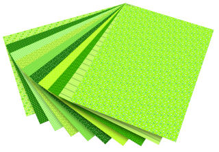 Karton s motivem - Basics zelená- 270g/m2 50x70 cm 10 archů v 10ti motivech