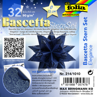 Origami - Bascetta - hvězda - "Elegance" - 90 g/m2 - modrá