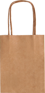 Papírové tašky - 12 x 5,5 x 15 cm, 20 ks - PŘÍRODNÍ