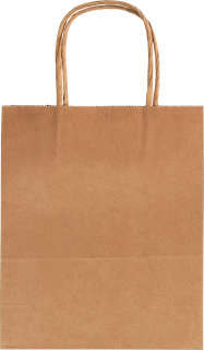 Papírová taška - 18 x 8 x 21 cm, 20 ks - PŘÍRODNÍ
