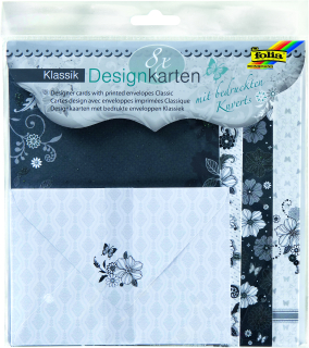 Designové karty s obálkami - KLASIK - 8 ks