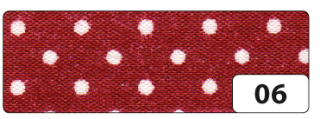 Fabric-Tape - dekorační páska - BÍLÉ PUNTÍKY/TMAVĚ ČERVENÁ