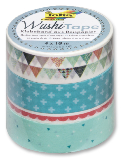 Washi Tape - dekorační lepící páska - 4 ks - PASTEL