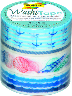 Washi Tape - dekorační lepicí páska - 4 ks - Námořní tématika