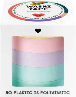 Washi Tape - dekorační lepicí páska - sada 5 pásek - PASTELOVÉ BARVY