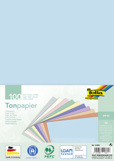 Barevný papír v pastelových barvách - 100 listů - DIN A4 - 10 barev