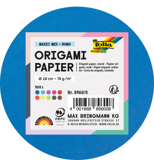 Origami papír o Ø 10 cm 500 archů v 10ti barvách
