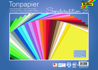 Barevný papír - 130 g/m2 - 25 listů ve 25 barvách - 25 x 35 cm