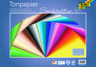 Barevný papír - 130 g/m2 - 50 listů v 50 barvách - 35 x 50 cm