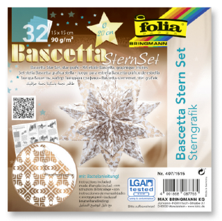 Bascetta - hvězda - "Grafika hvězdy" - 90 g/m2 - bílá/měděná