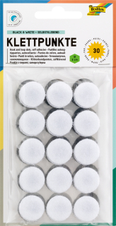 Samolepící suchý zip - puntíky - 30 ks (černé,bílé)