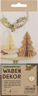 Vánoční dekorace - stromečky - 2 velikosti - perlová bílá, přírodní hnědá