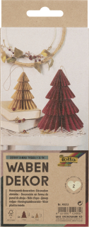 Vánoční dekorace - stromečky - 2 velikosti - červená, přírodní hnědá